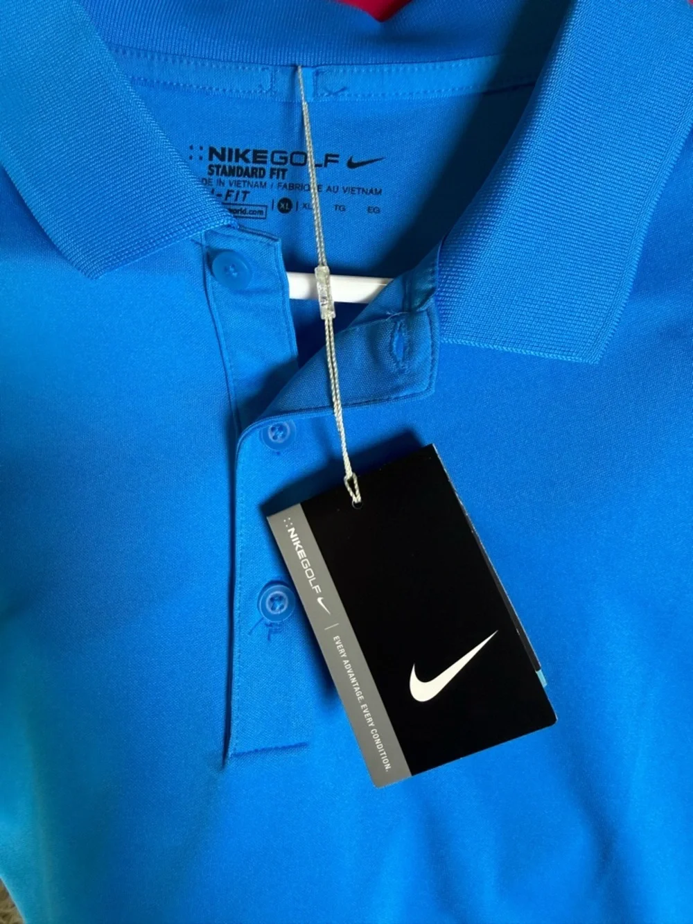 Nike Golf Dri-FIT Polo NWT XL Blue Standard Fit